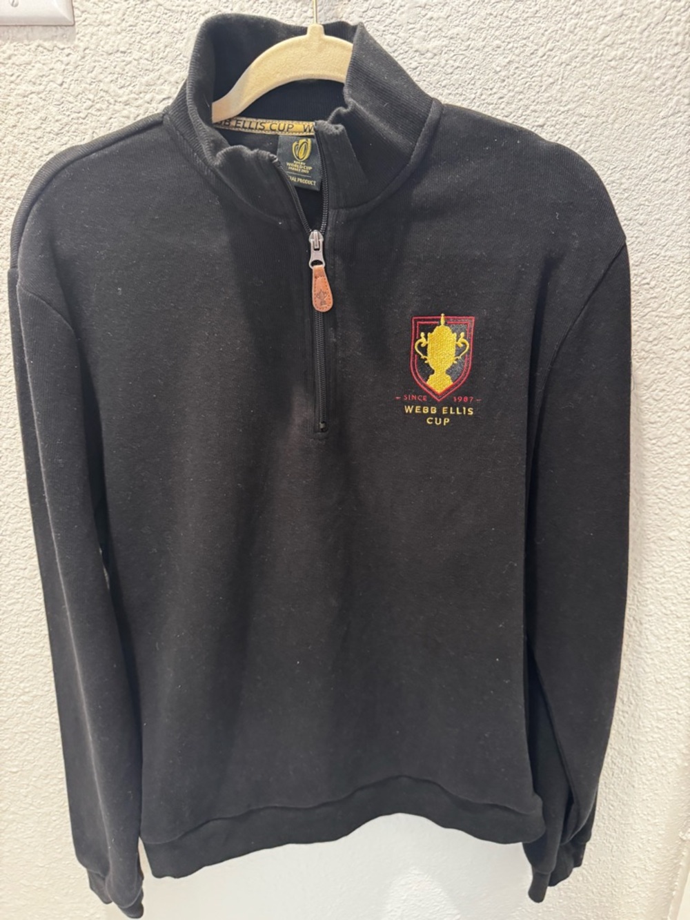 Black Quarter-Zip Pullover Sweater